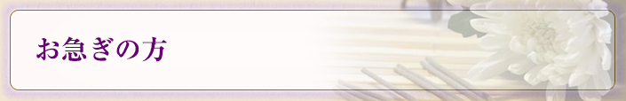 お急ぎの方へ